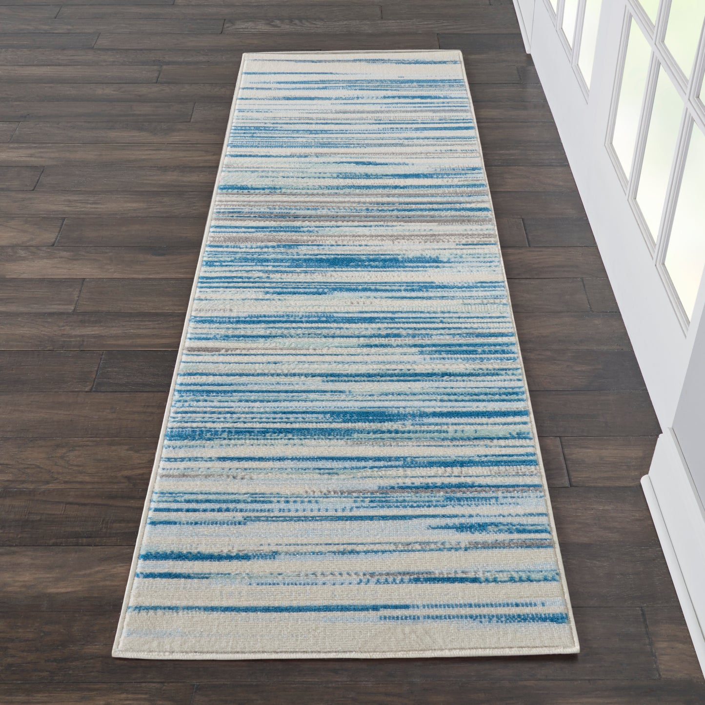 Nourison Jubilant 2' x 6' Blue Modern Indoor Rug