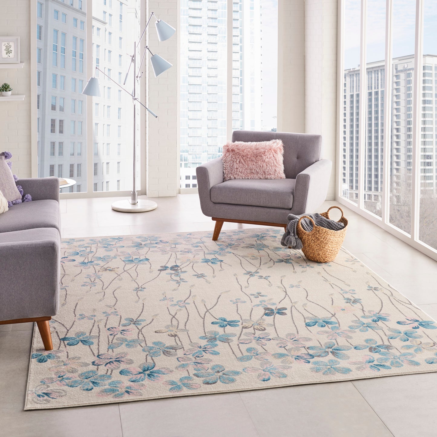 Nourison Tranquil 8'10" x 11'10" Ivory Contemporary Indoor Rug