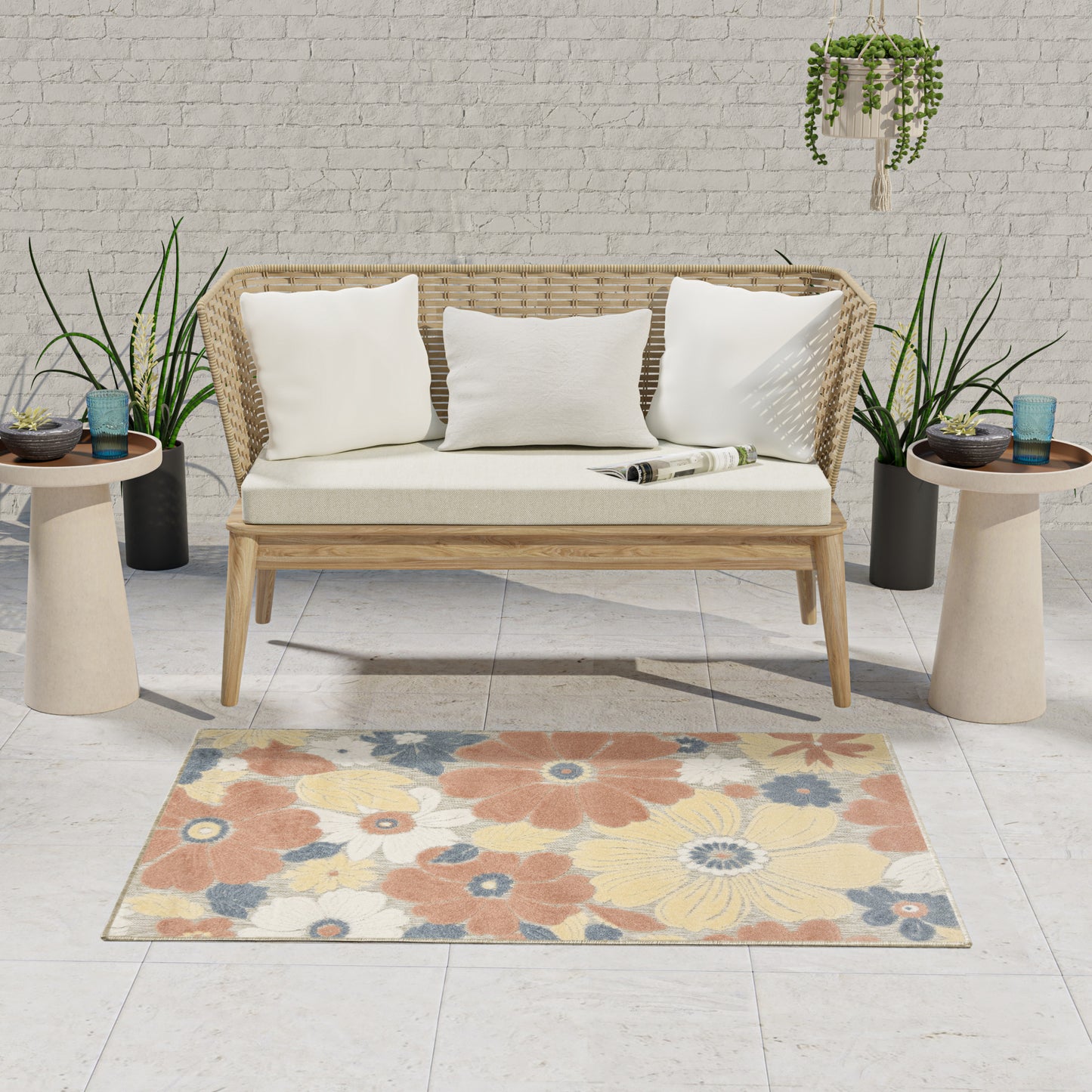 Nourison Aloha 2'8" x 4' Rose Modern Rug