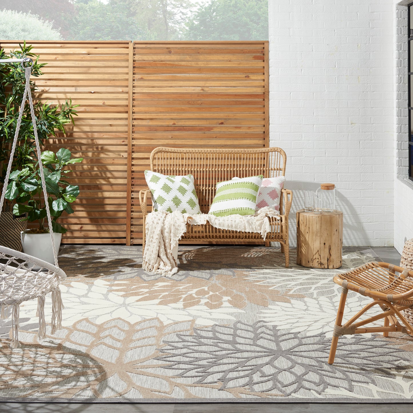 Nourison Aloha 12' x 15' Natural Tropical Rug