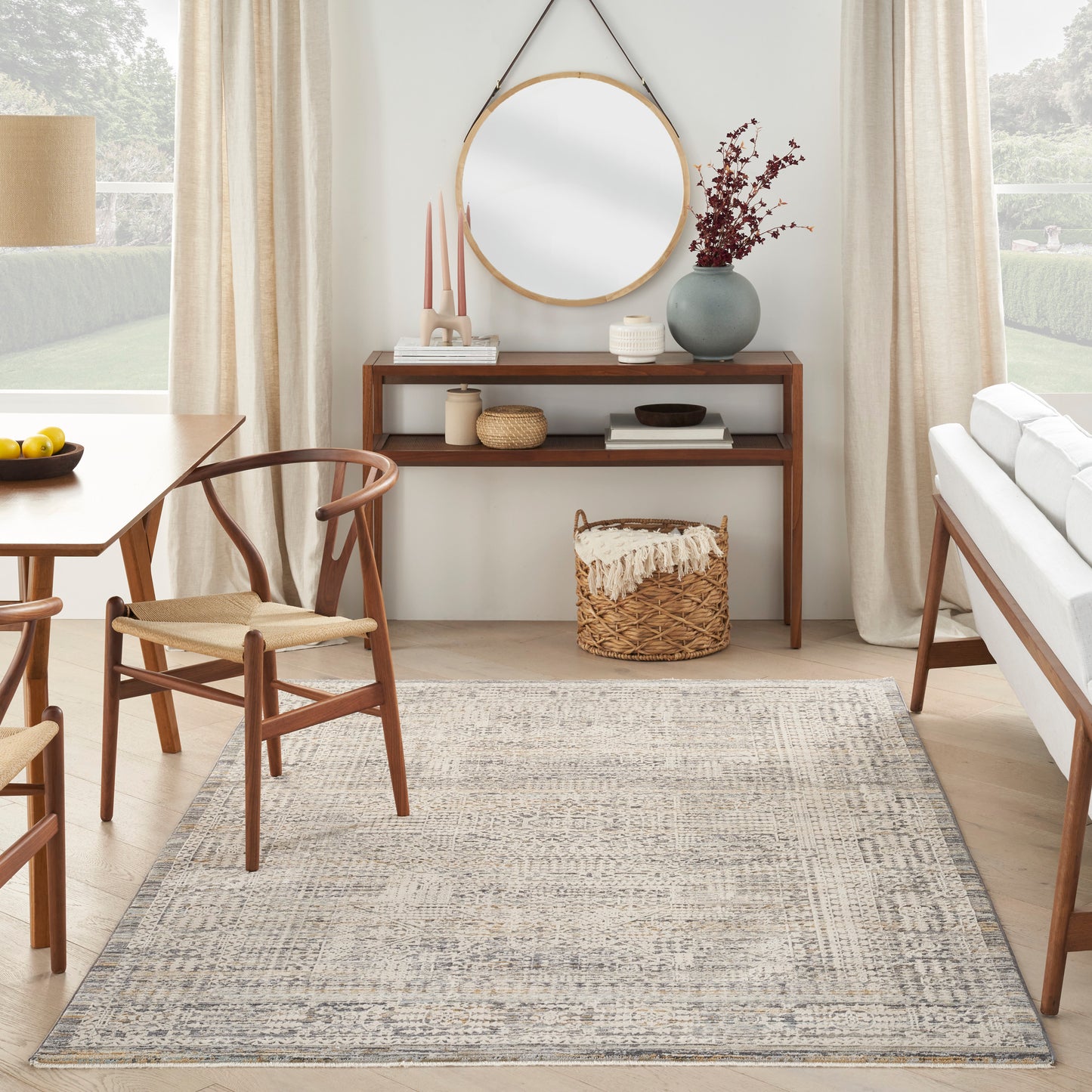 Nourison Lynx 5'3" x 7'10" Ivory Slate Vintage Indoor Rug
