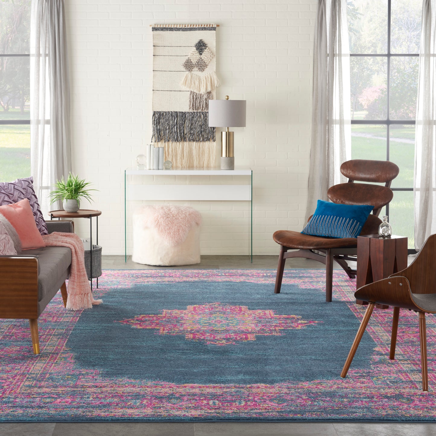 Nourison Passion 9' x 12' Blue Bohemian Indoor Rug