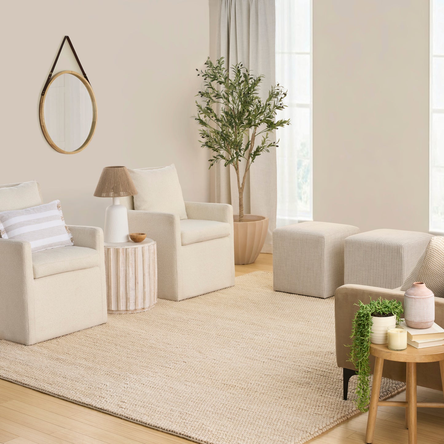 DKNY Pure Knots 9'9" x 13'9" Beige Modern Indoor Rug