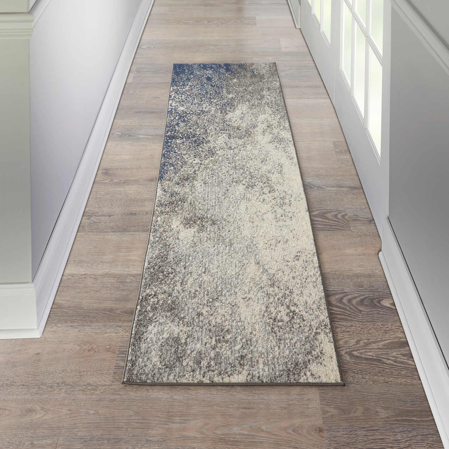 Nourison Passion 2'2" x 7'6" Charcoal Ivory Modern Indoor Rug