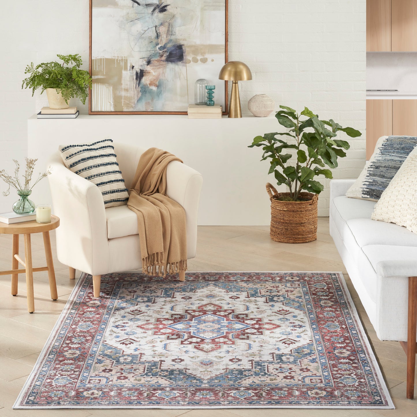 Nourison Vintage Home 3'9" x 5'9" Ivory Red Bohemian Indoor Rug