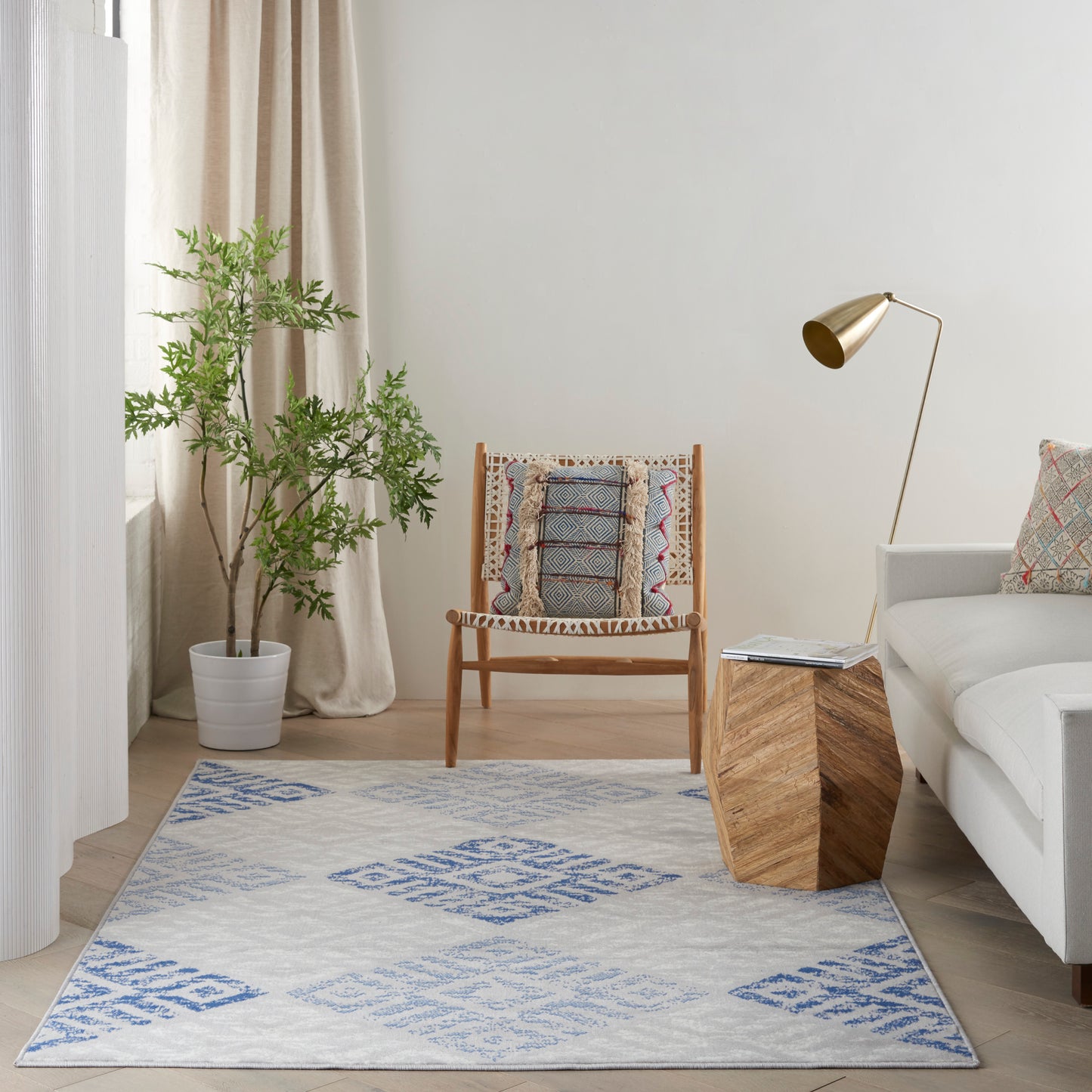 Nourison Whimsicle 6' x 9' Grey Blue Bohemian Indoor Rug