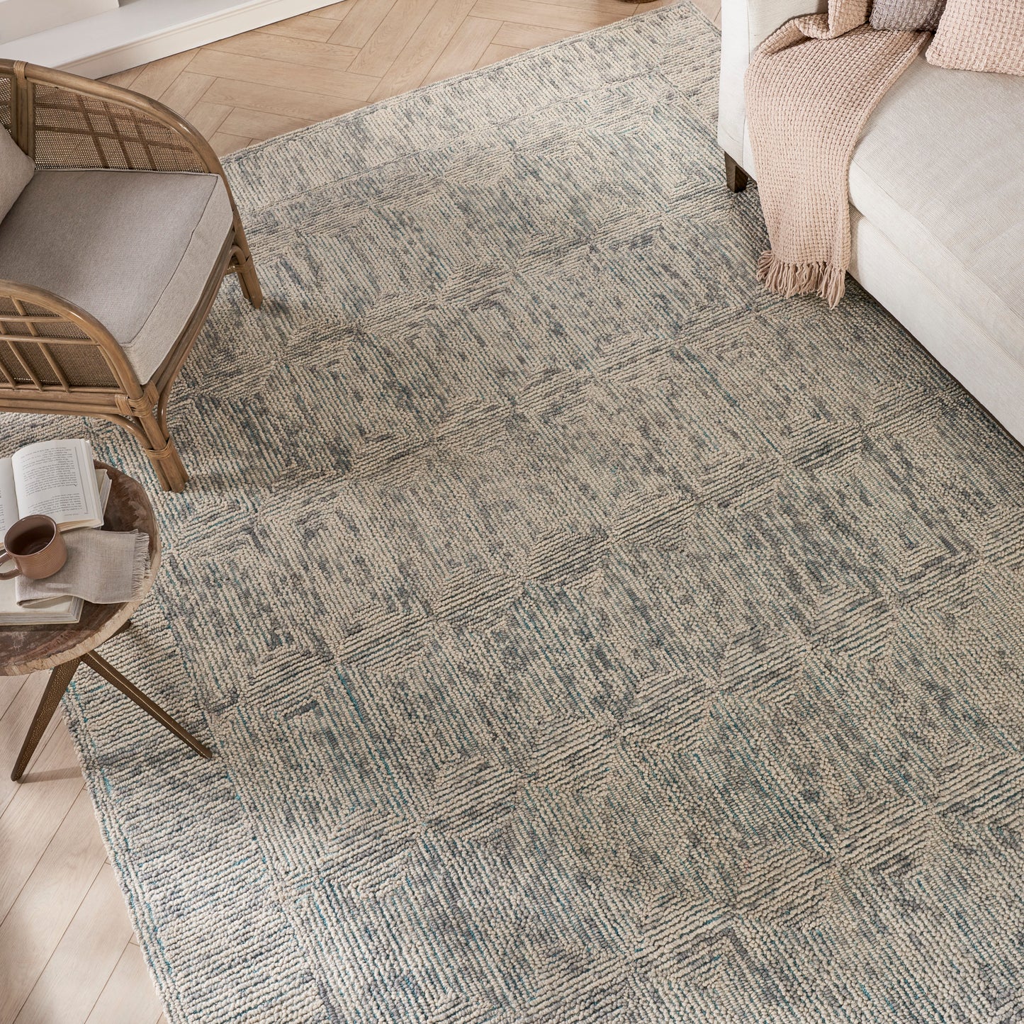 Nourison Colorado 8'3" x 11'6" Ivory Grey Teal Modern Indoor Rug