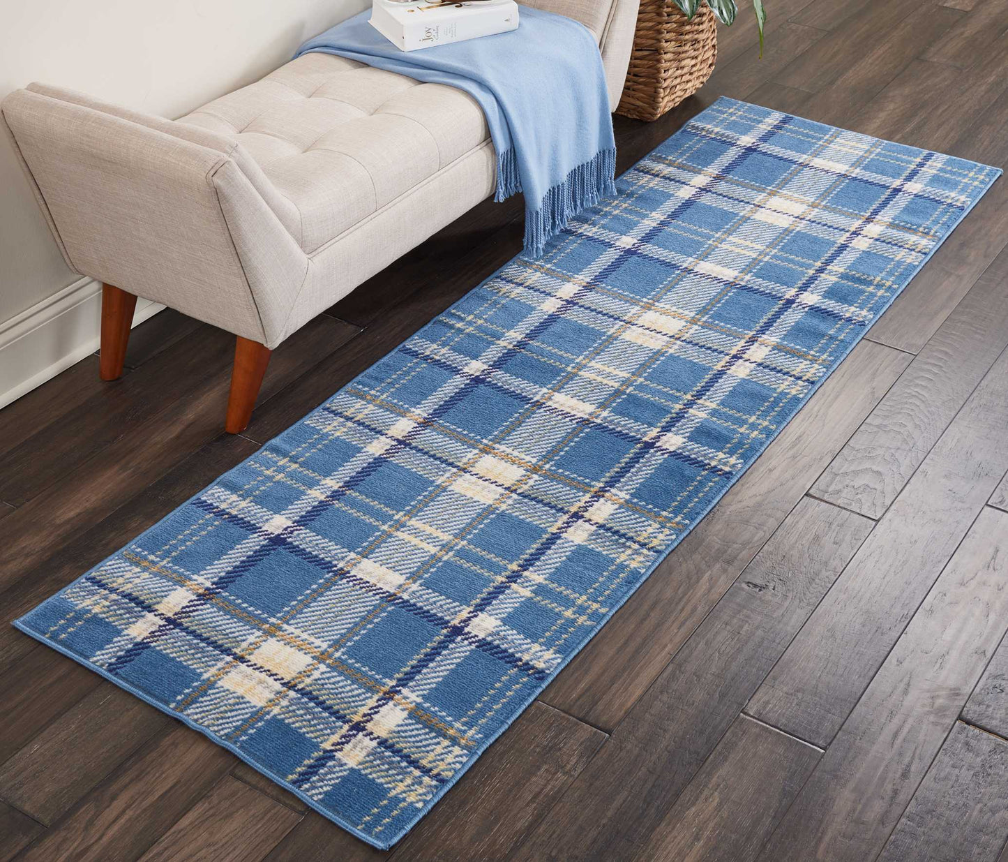 Nourison Grafix 2'3" x 7'6" Blue Rustic Indoor Rug