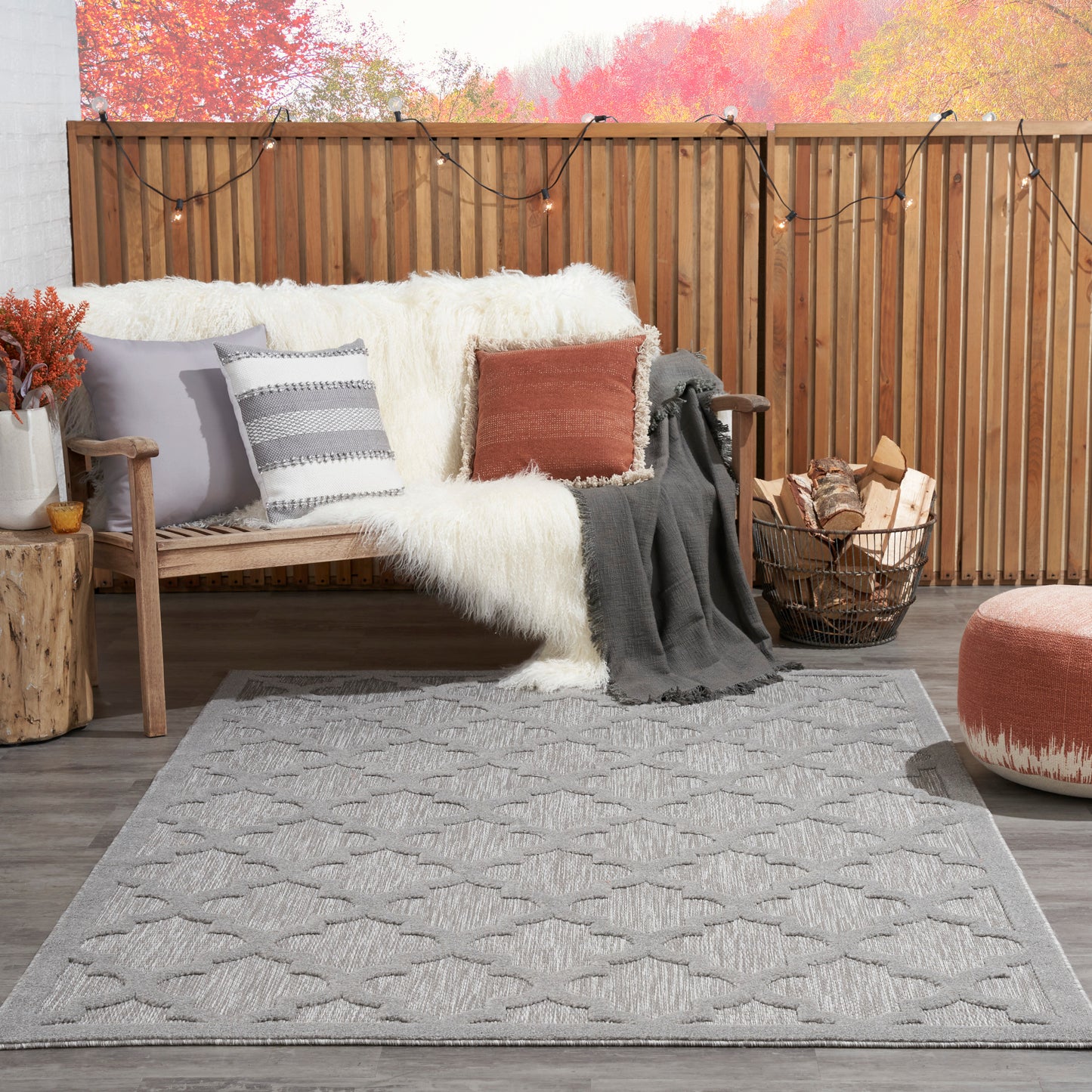 Nourison Easy Care 5' x 7' Silver Grey Modern Rug