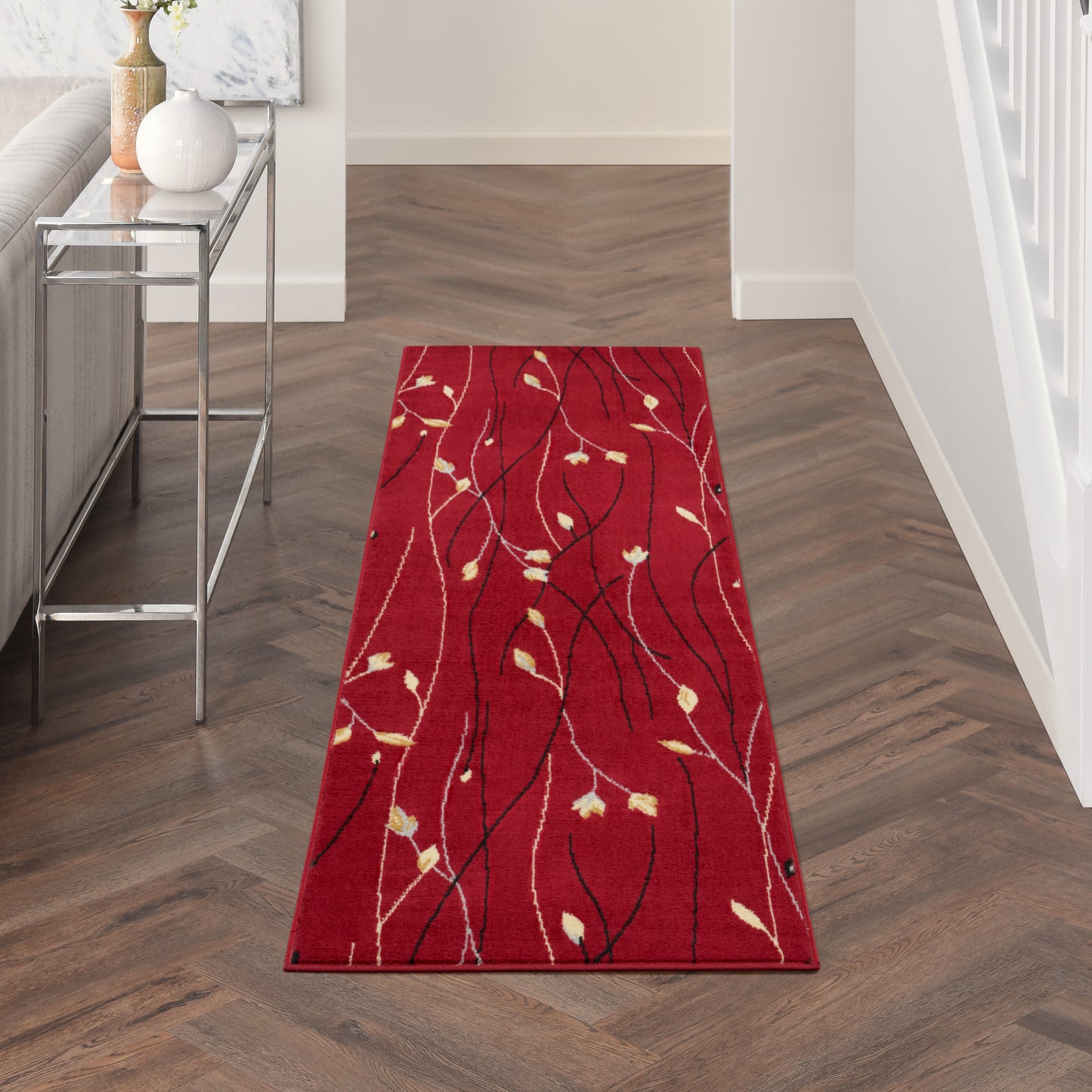 Nourison Grafix 2' x 6' Red Modern Indoor Rug