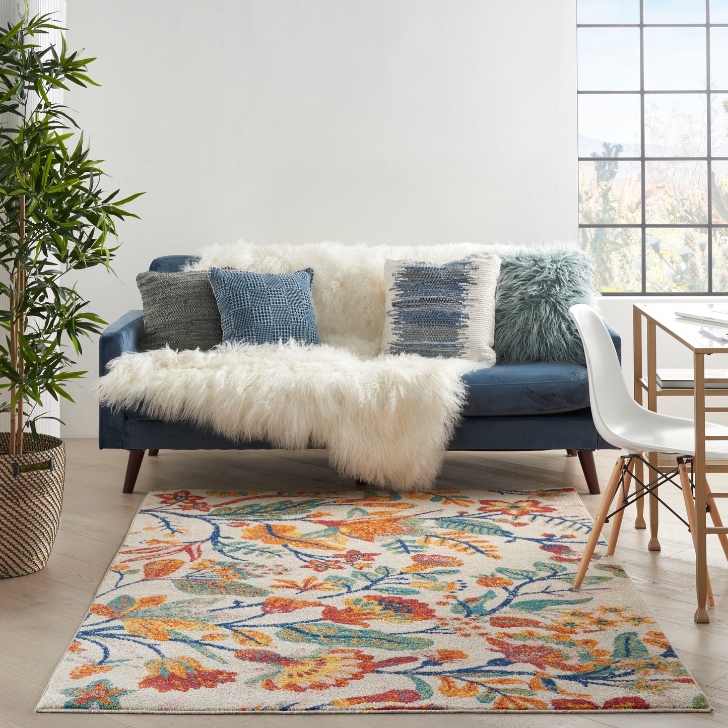 Nourison Allur 4' x 6' Ivory Multicolor Bohemian Indoor Rug