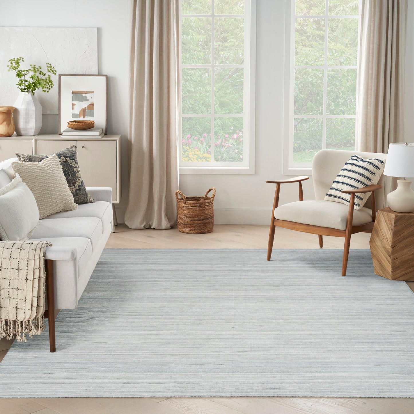 Nourison Interweave 5'3" x 7'3" Light Blue Modern Indoor Rug