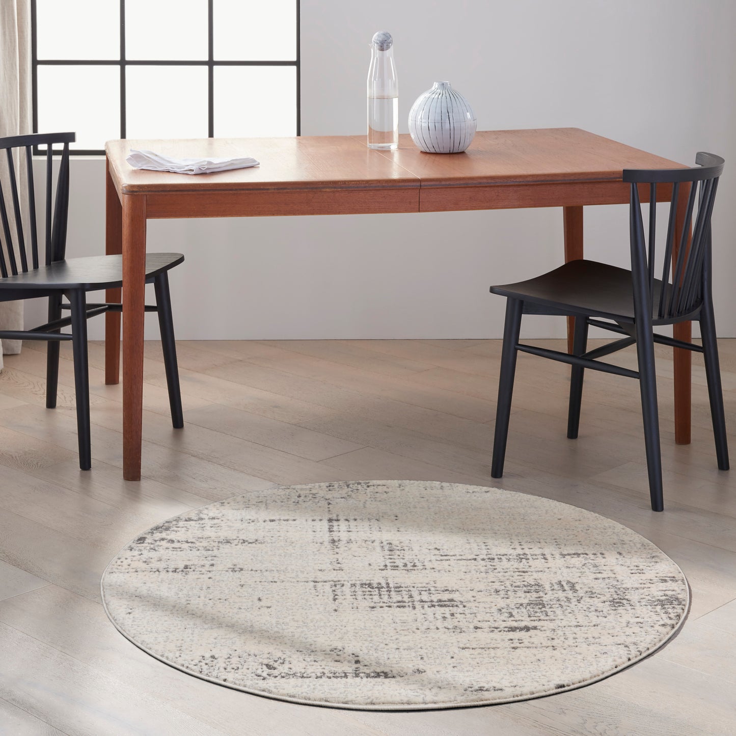 Calvin Klein CK950 Rush 4' x Round Ivory Beige Modern Indoor Rug