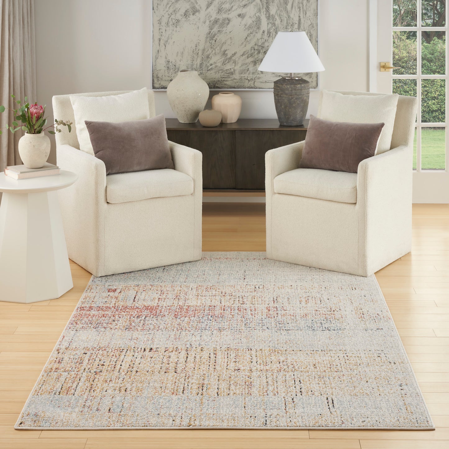 Nourison Motion 5'3" x 7' Multicolor Modern Indoor Rug