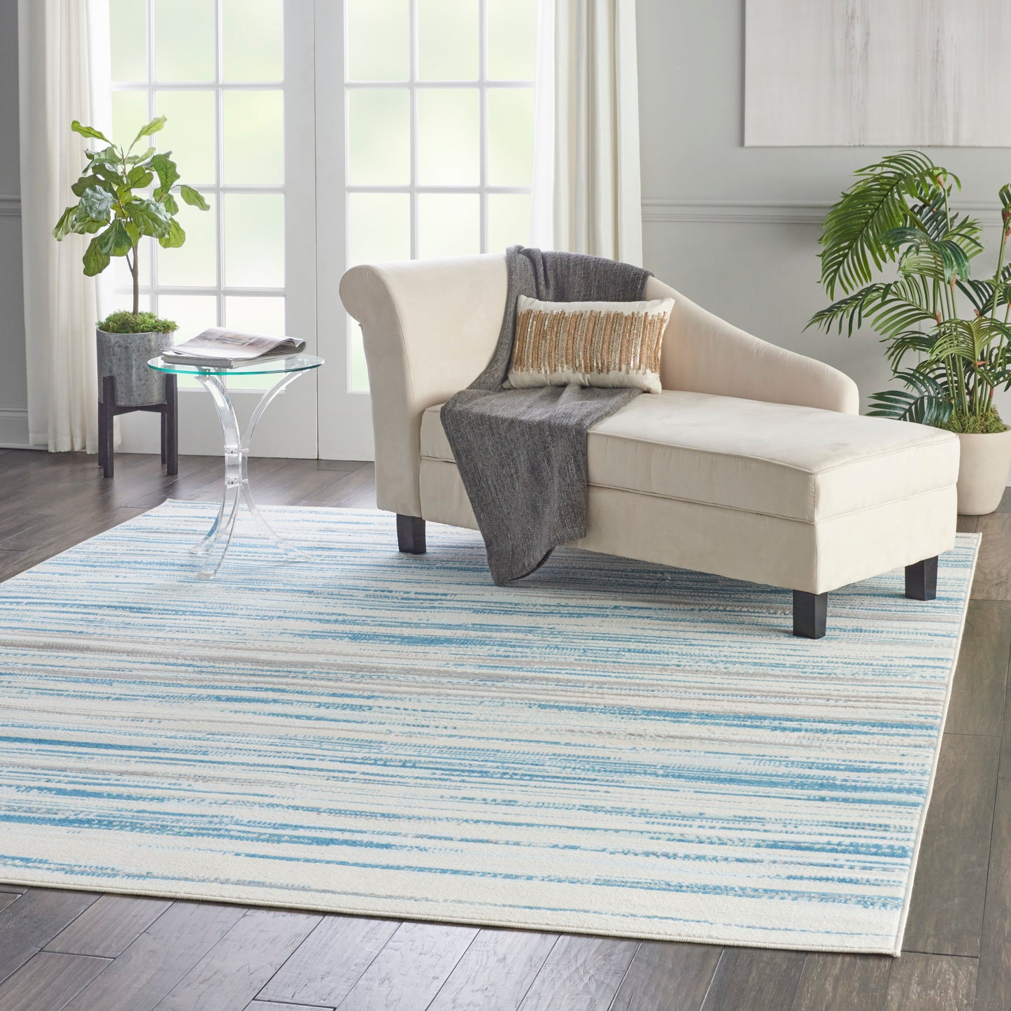Nourison Jubilant 7'10" x 9'10" Blue Modern Indoor Rug