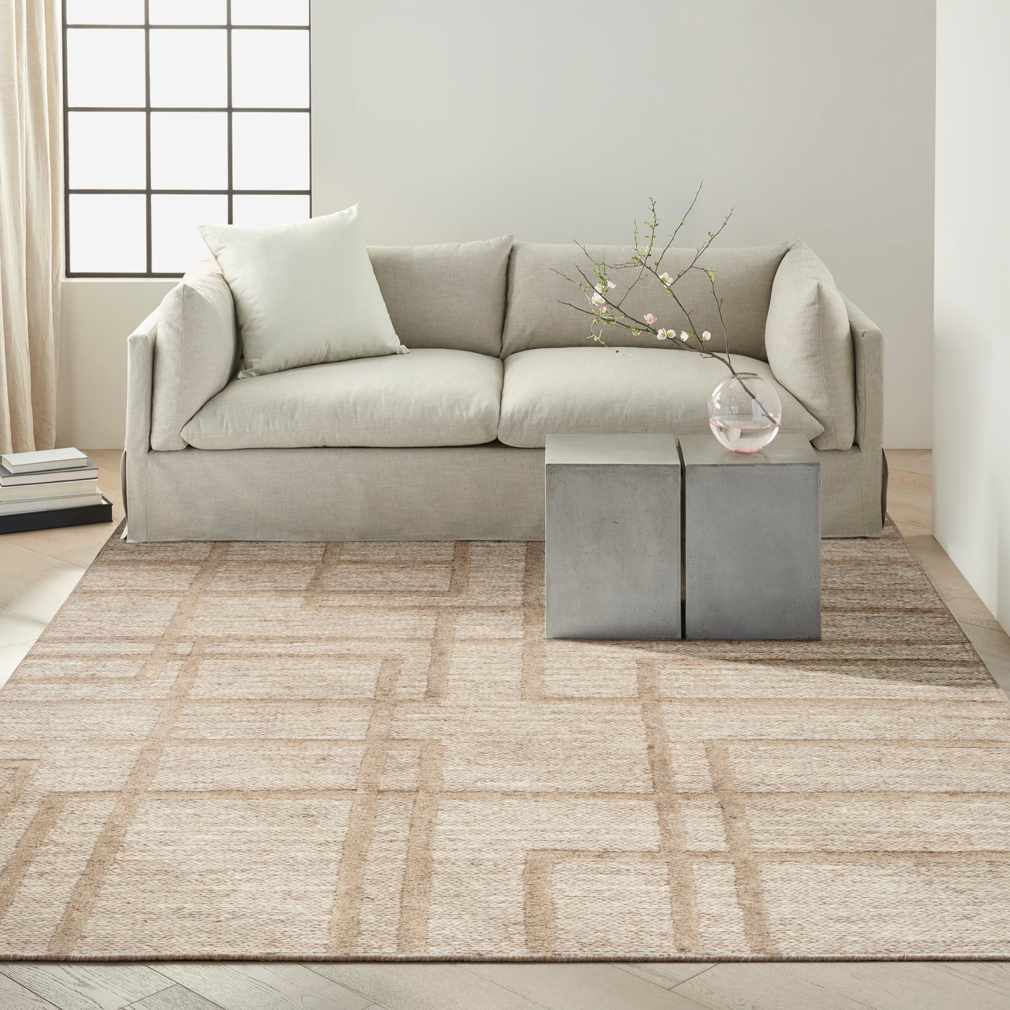 Calvin Klein CK045 Impressions 5'3" x 7'3" Camel Modern Indoor Rug