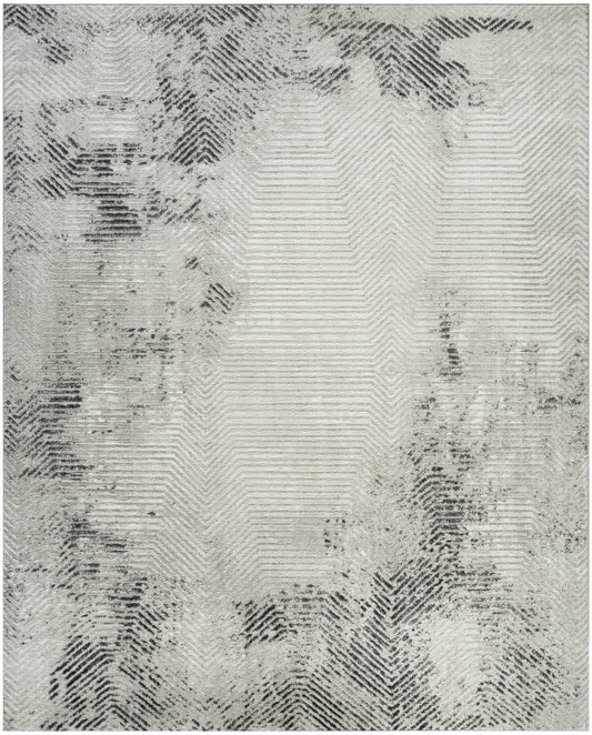 Nourison Dekor 7'10" x 9'10" Grey Charcoal Modern Indoor Rug