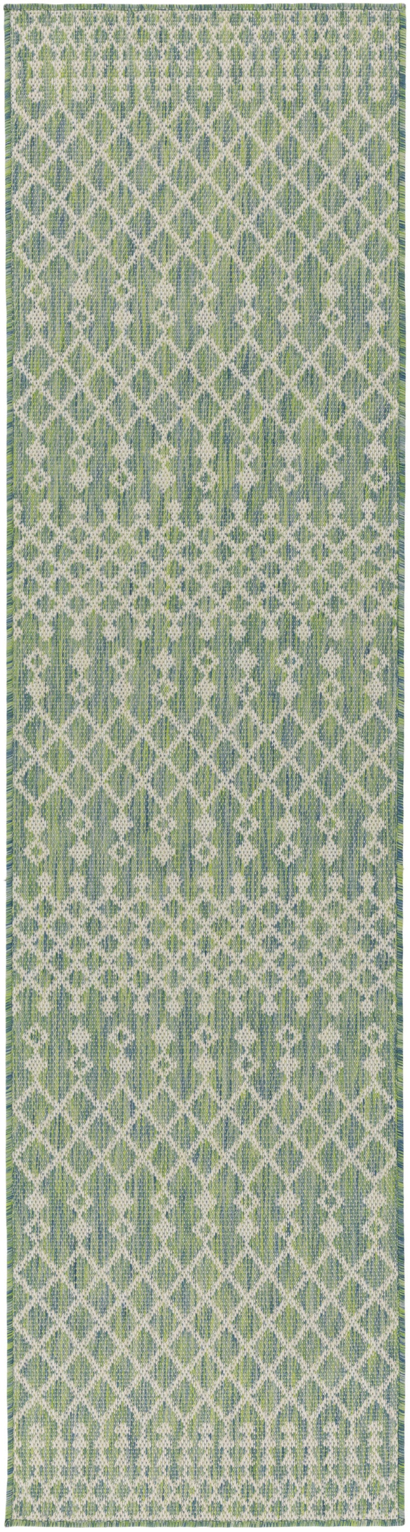 Nourison Positano 2'2" x 10' Blue Green Modern Rug