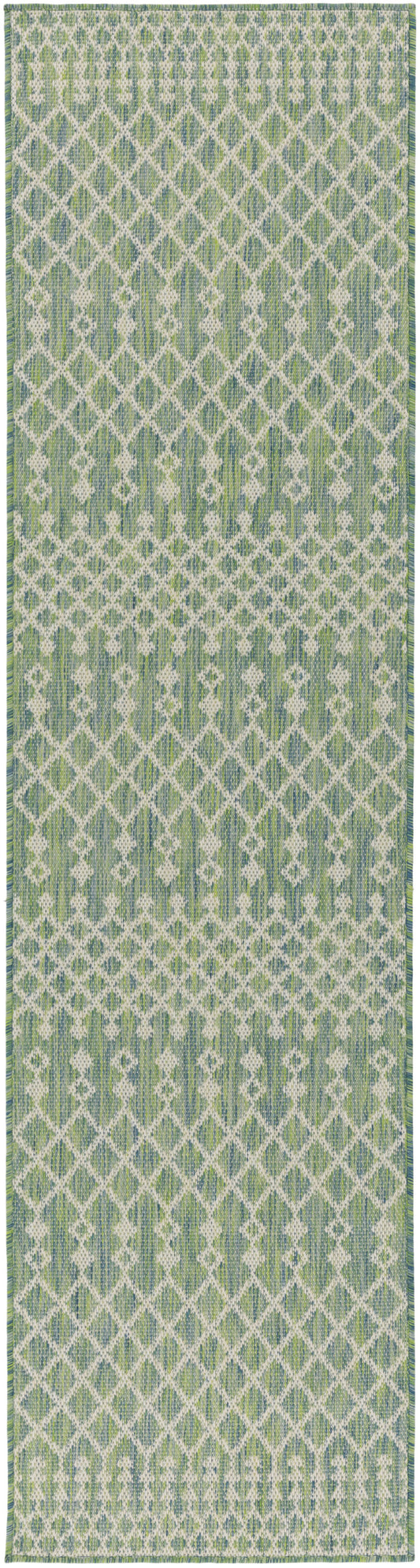 Nourison Positano 2'2" x 10' Blue Green Modern Rug