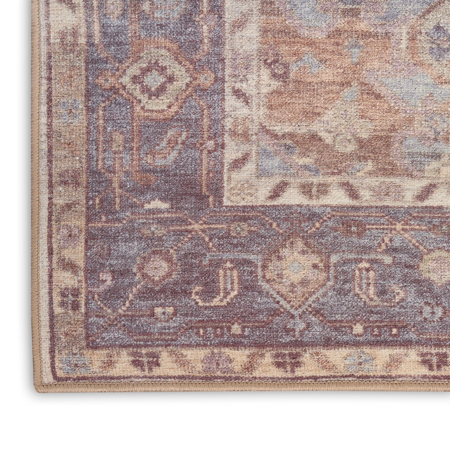 Nourison Vintage Washables 7'10" x 9'10" Ivory Purple Vintage Indoor Rug