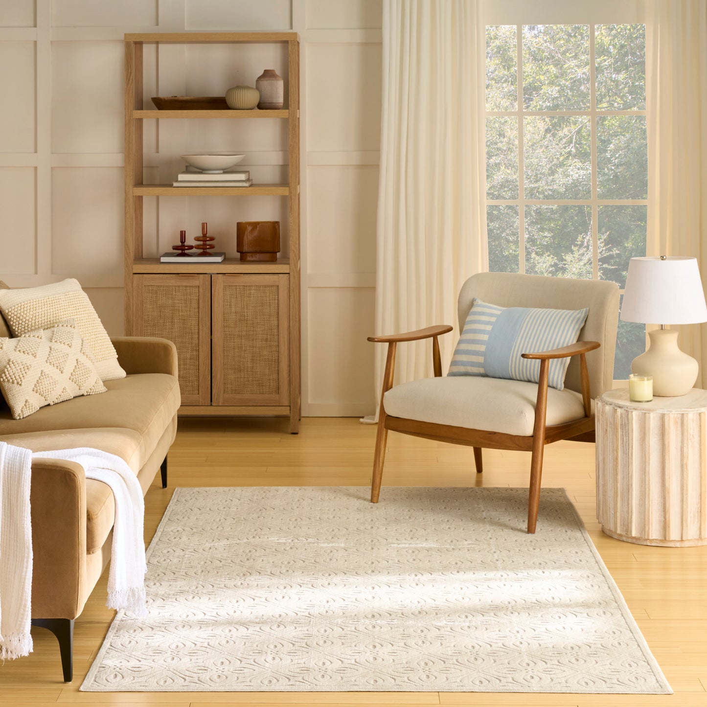 Nourison Washable Charm 6' x 9' Ivory Contemporary Indoor Rug