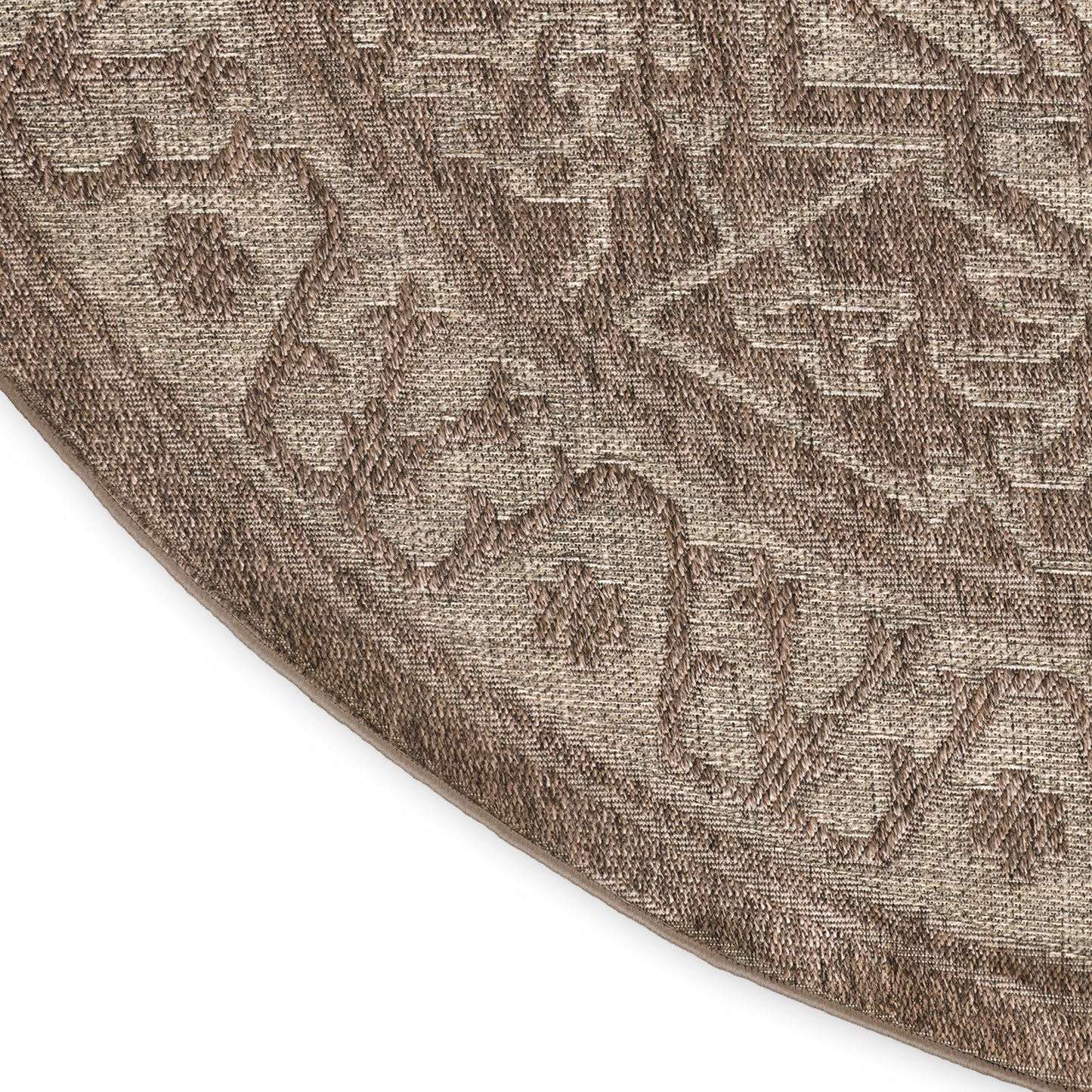 Nourison Tulum 8' x Round Brown Outdoor Rug