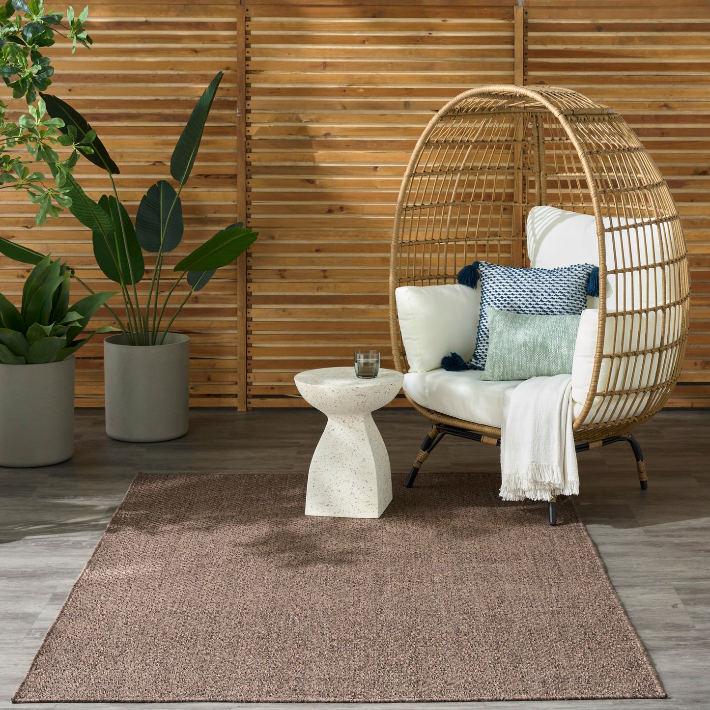 Nourison Tulum 4' x 6' Brown Outdoor Rug