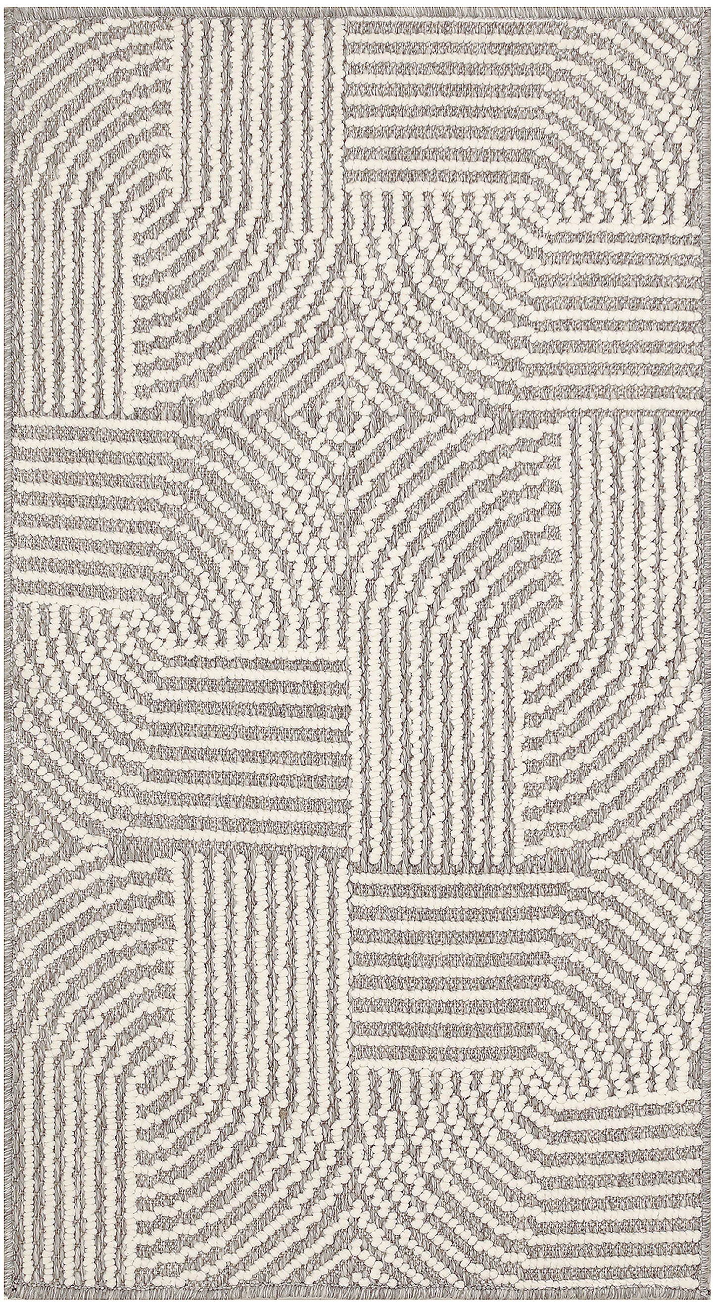 Nourison Natural Texture 2'2" x 3'9" Grey Ivory Modern Indoor Rug