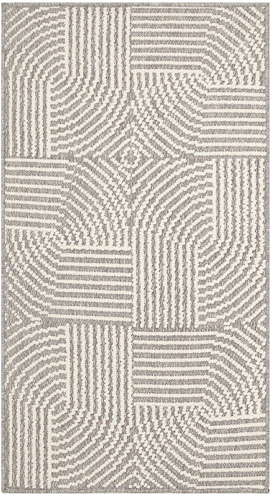 Nourison Natural Texture 2'2" x 3'9" Grey Ivory Modern Indoor Rug