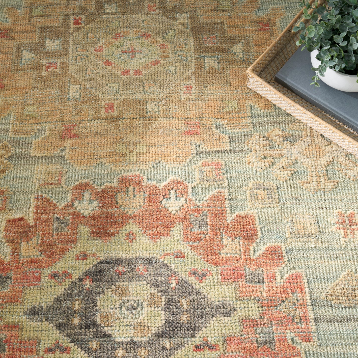 Nourison Heritage Vine 8' x 10' Light Blue Vintage Indoor Rug