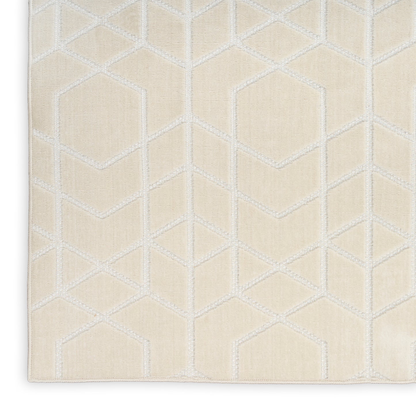Nourison Washable Charm 4' x 6' Ivory Modern Indoor Rug