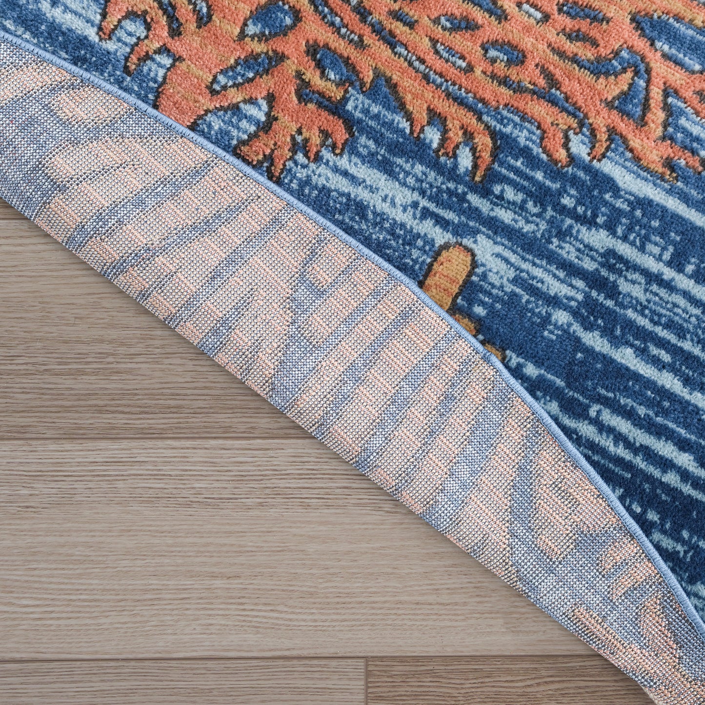 Nourison Seaside 7'10" x Round Blue Multicolor Coastal, Nautical & Beach Indoor Rug