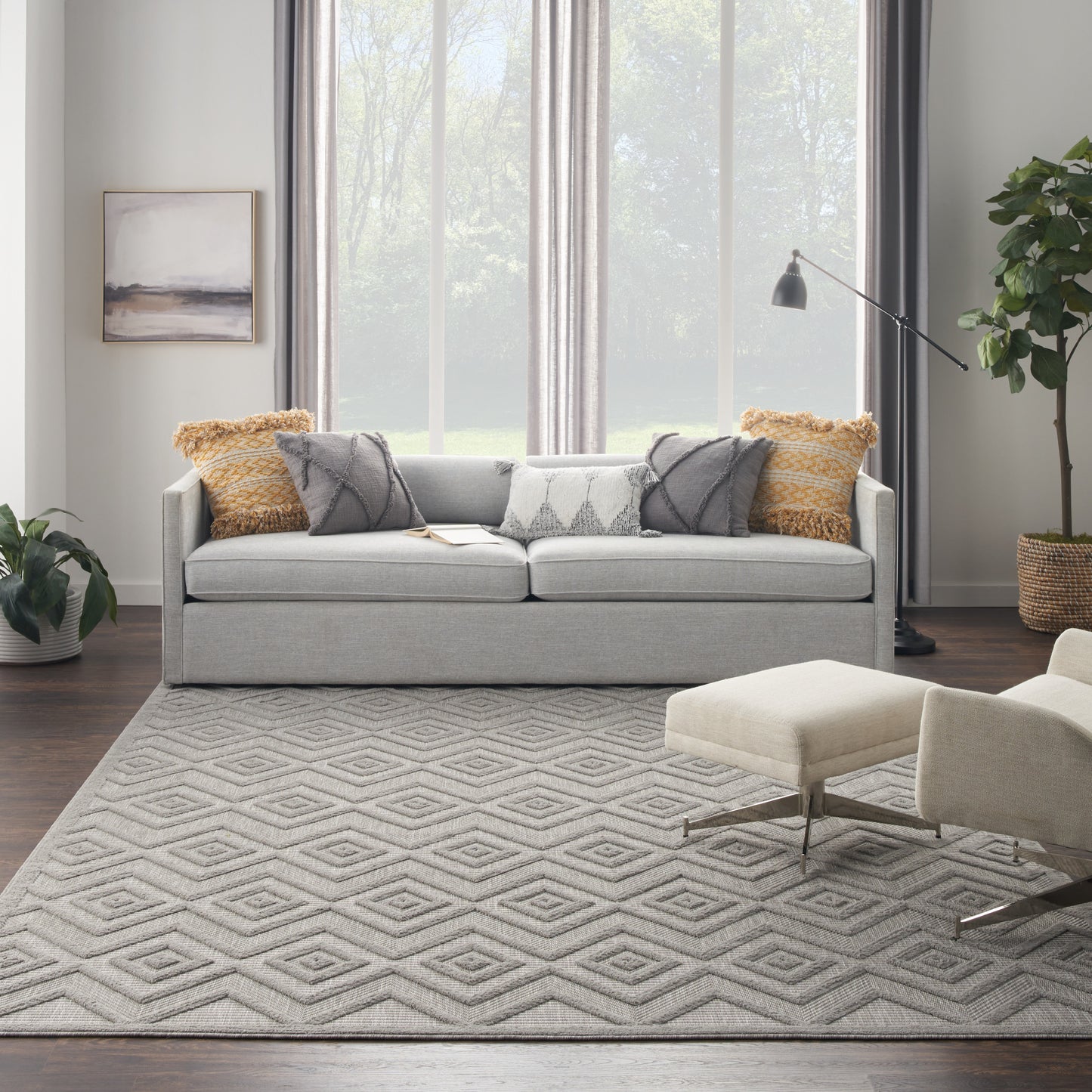 Nourison Versatile 9' x 12' Silver Grey Modern Rug