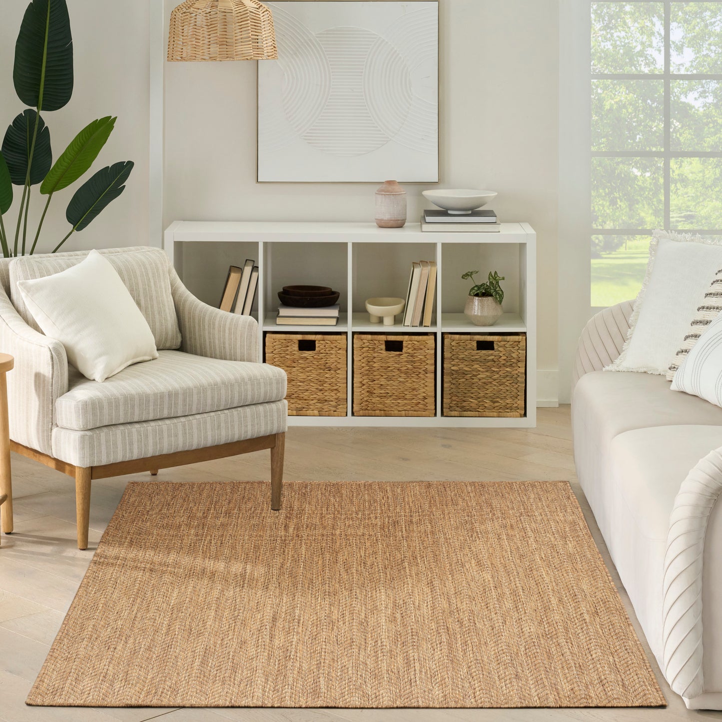 Nourison Horizon Indoor/Outdoor 5' x 7' Natural Modern Rug