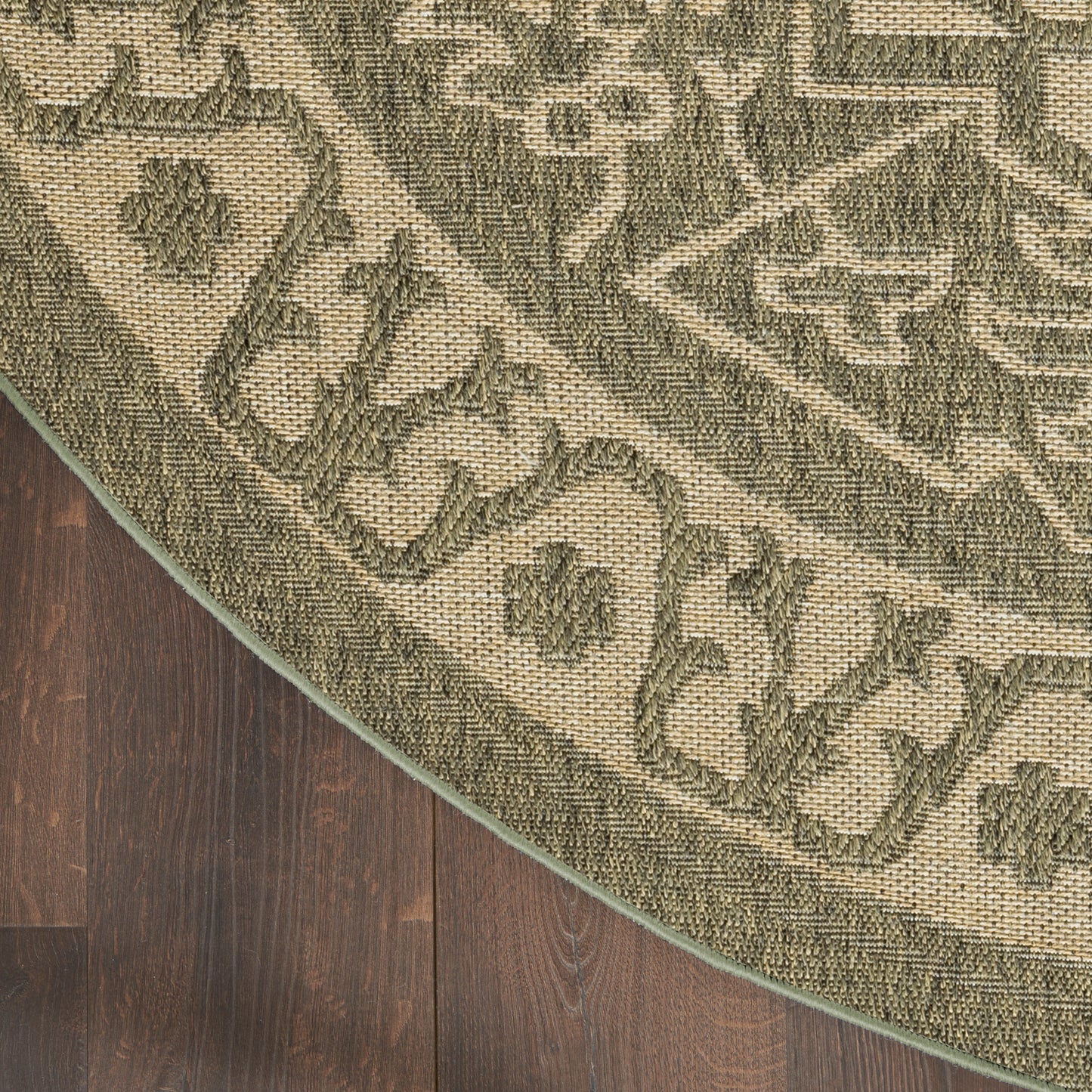 Nourison Tulum 8' x Round Olive Outdoor Rug