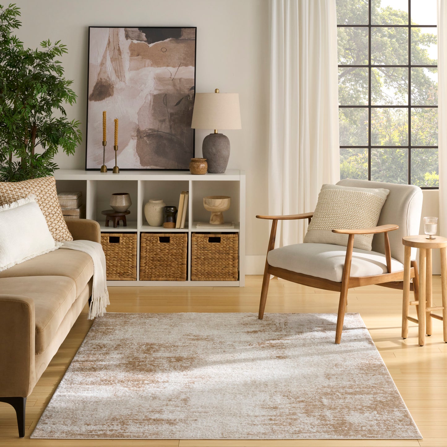 Nourison Dekor 5'3" x 7' Ivory Beige Modern Indoor Rug