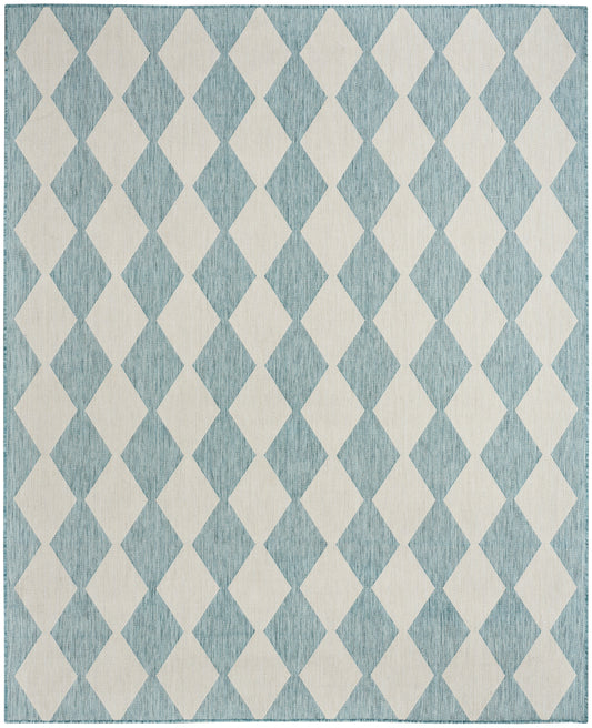 Nourison Positano 10' x 14' Aqua Modern Rug