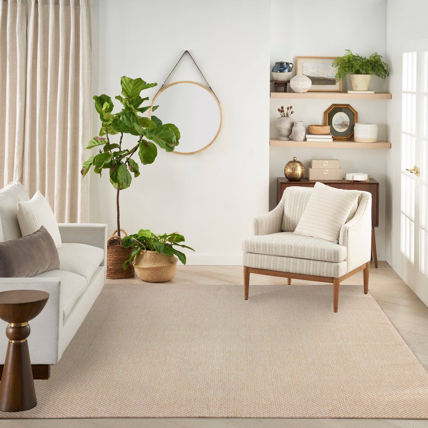 Nourison Tulum 10' x 14' Cream Outdoor Rug