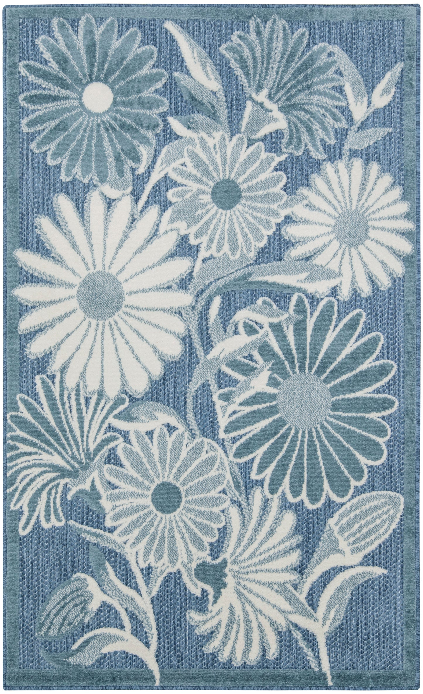 Nourison Aloha 2'8" x 4' Blue Outdoor Rug