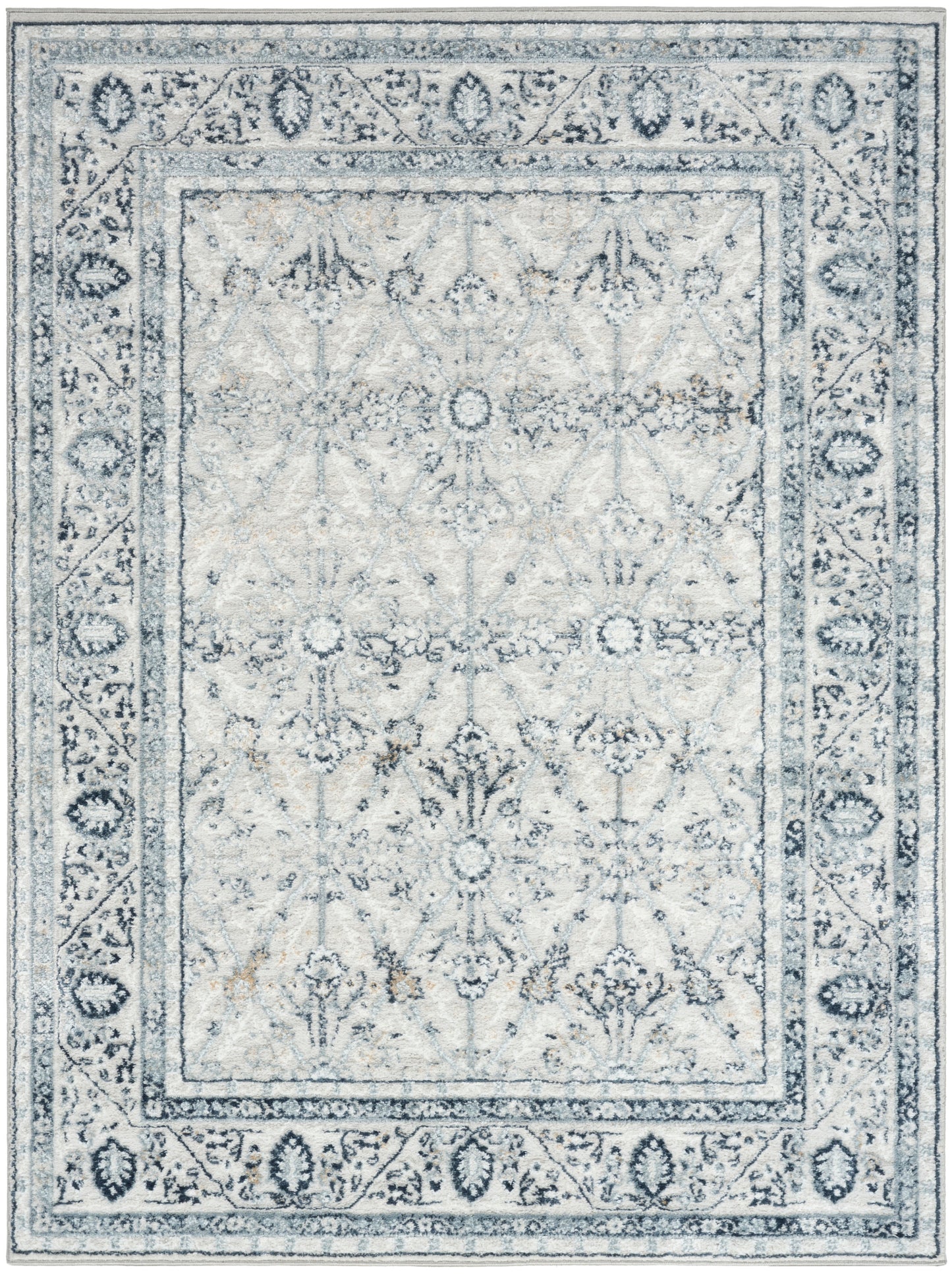 Nourison Dekor 4' x 6' Grey Navy Vintage Indoor Rug