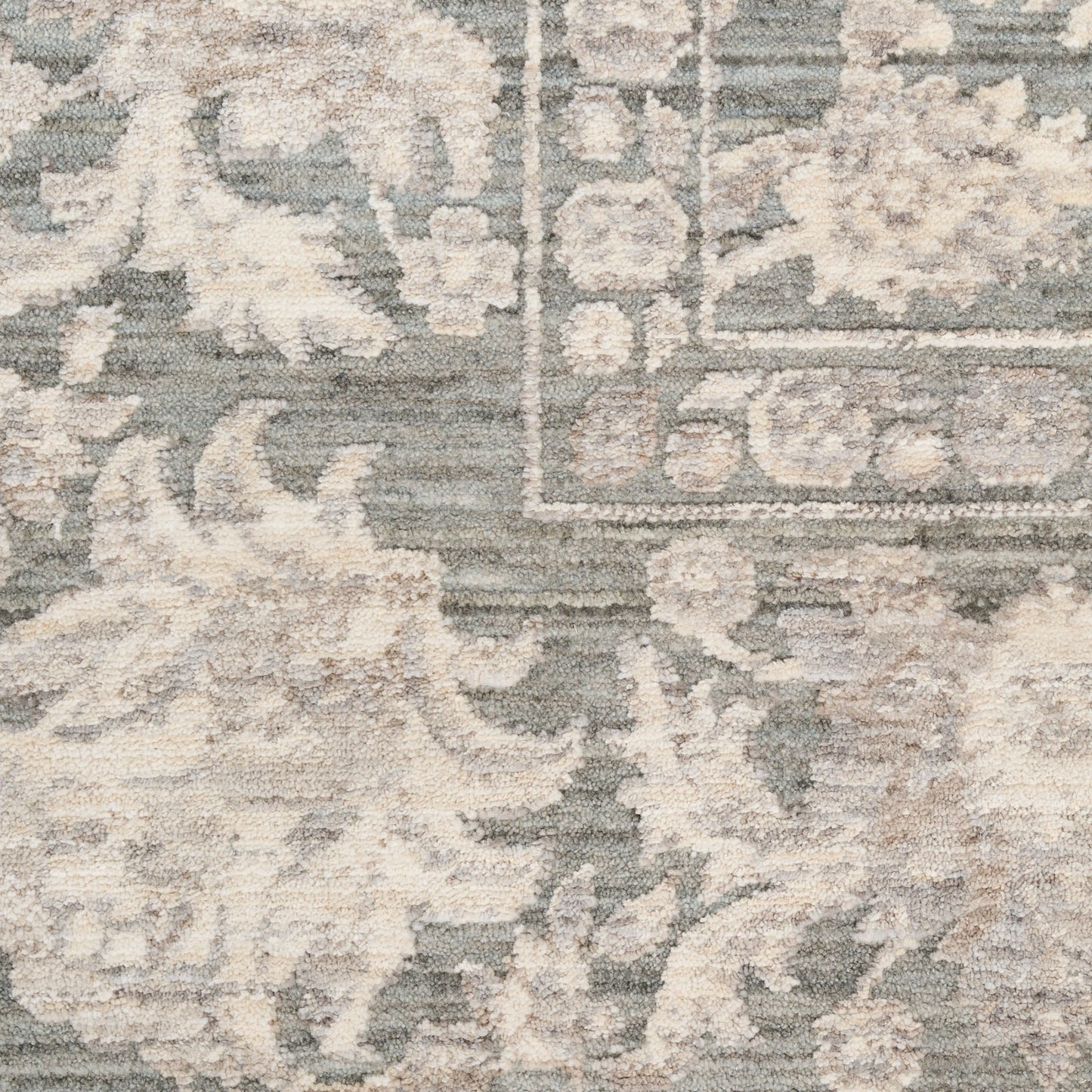 Nourison Shadows 2'2" x 12' Sage Ivory Vintage Indoor Rug