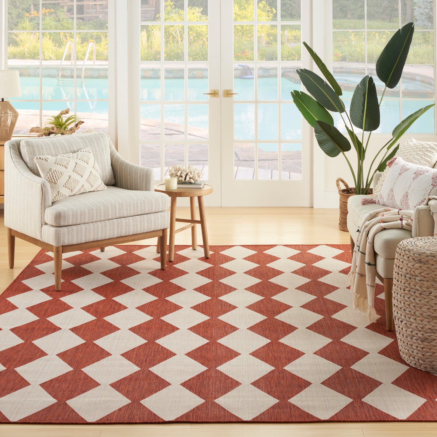 Nourison Positano 10' x 14' Terracotta Modern Rug