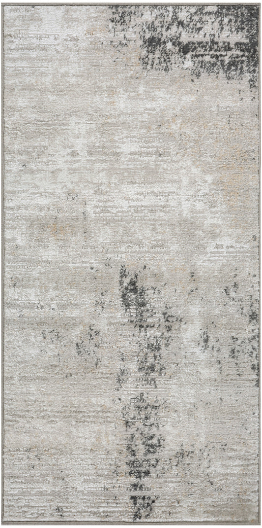 Nourison Dekor 2' x 4' Grey Charcoal Modern Indoor Rug