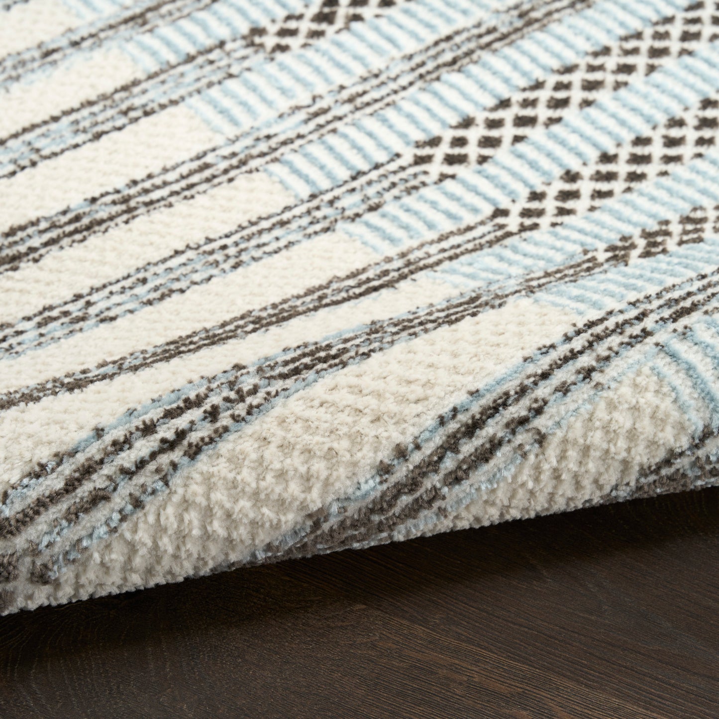 Nourison Nordic 4' x 6' Ivory Blue Modern Indoor Rug