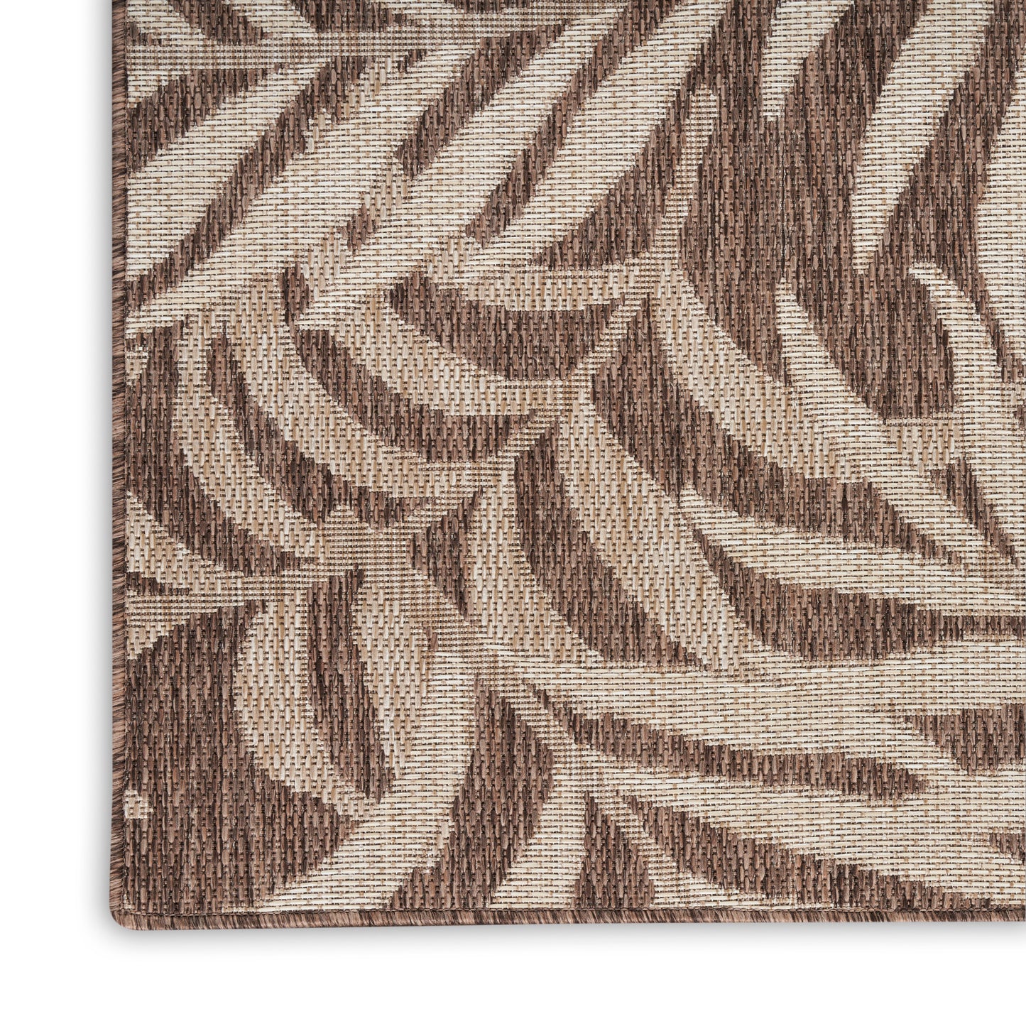 Nourison Garden Oasis 2' x 6' Mocha Tropical Rug