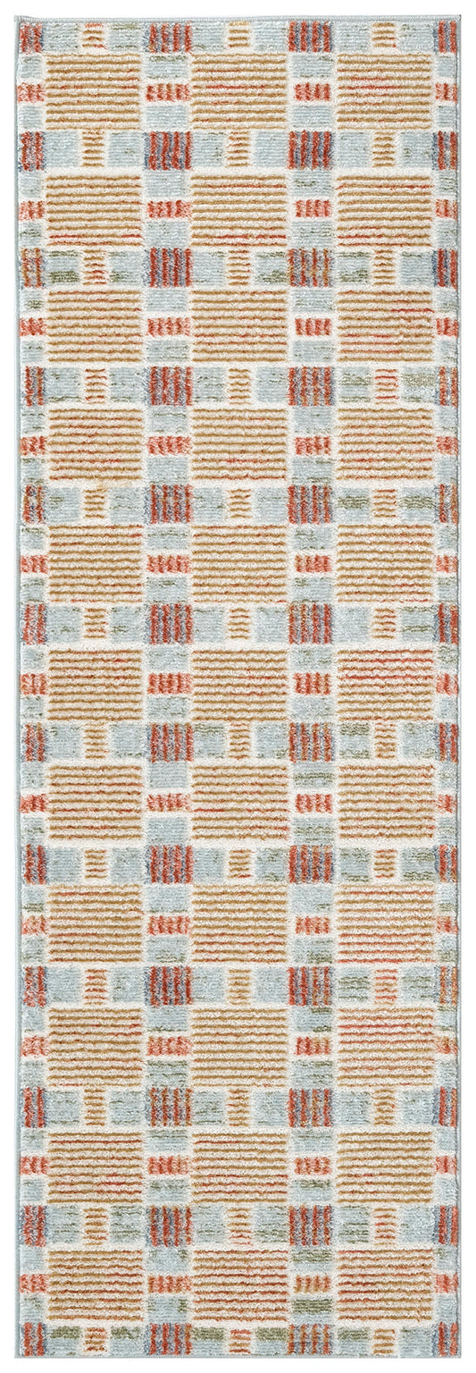 Nourison Nordic 2' x 6' Rust Multicolor Modern Indoor Rug