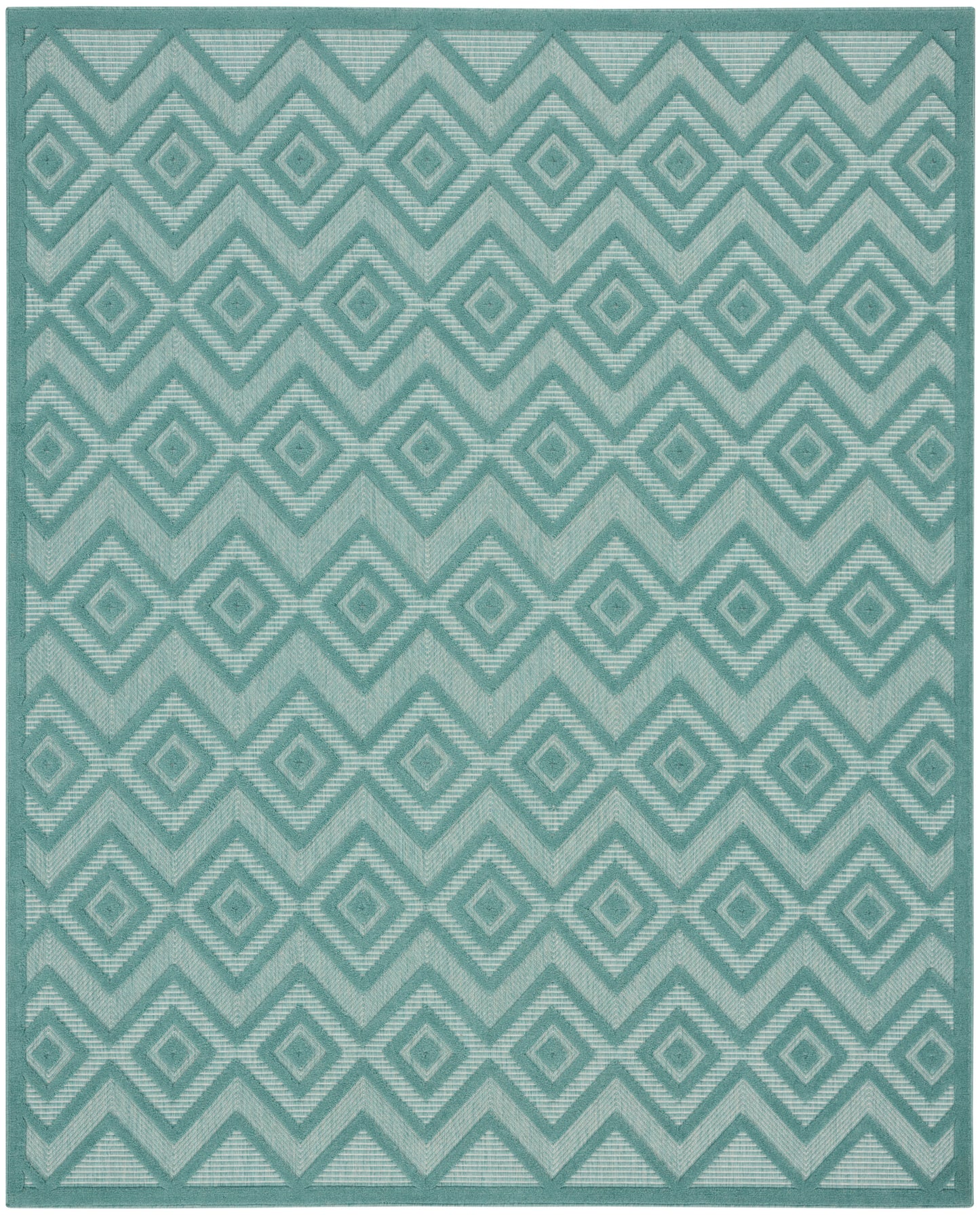 Nourison Versatile 9' x 12' Aqua Teal Modern Rug