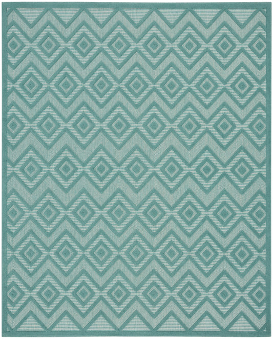 Nourison Versatile 9' x 12' Aqua Teal Modern Rug