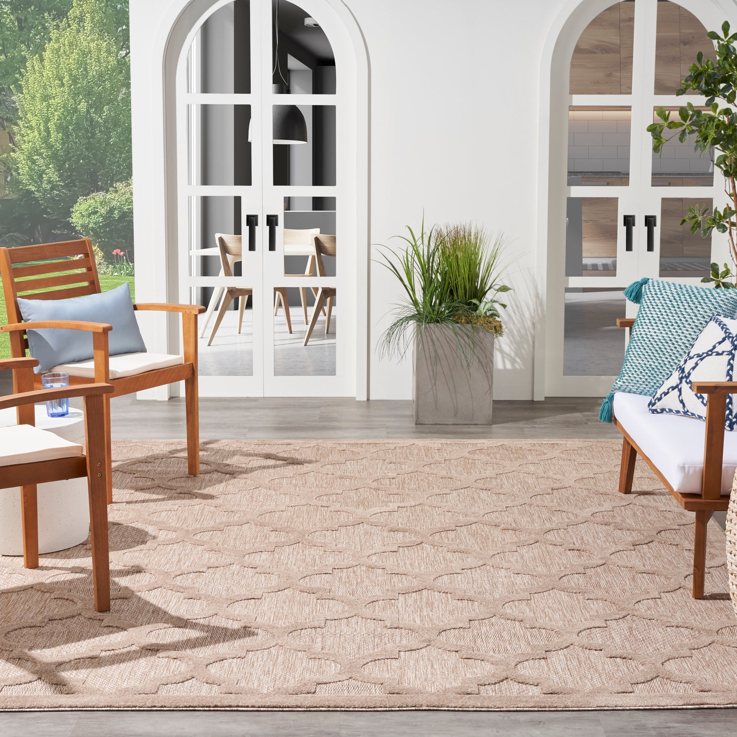Nourison Easy Care 9' x 12' Natural Beige Modern Rug