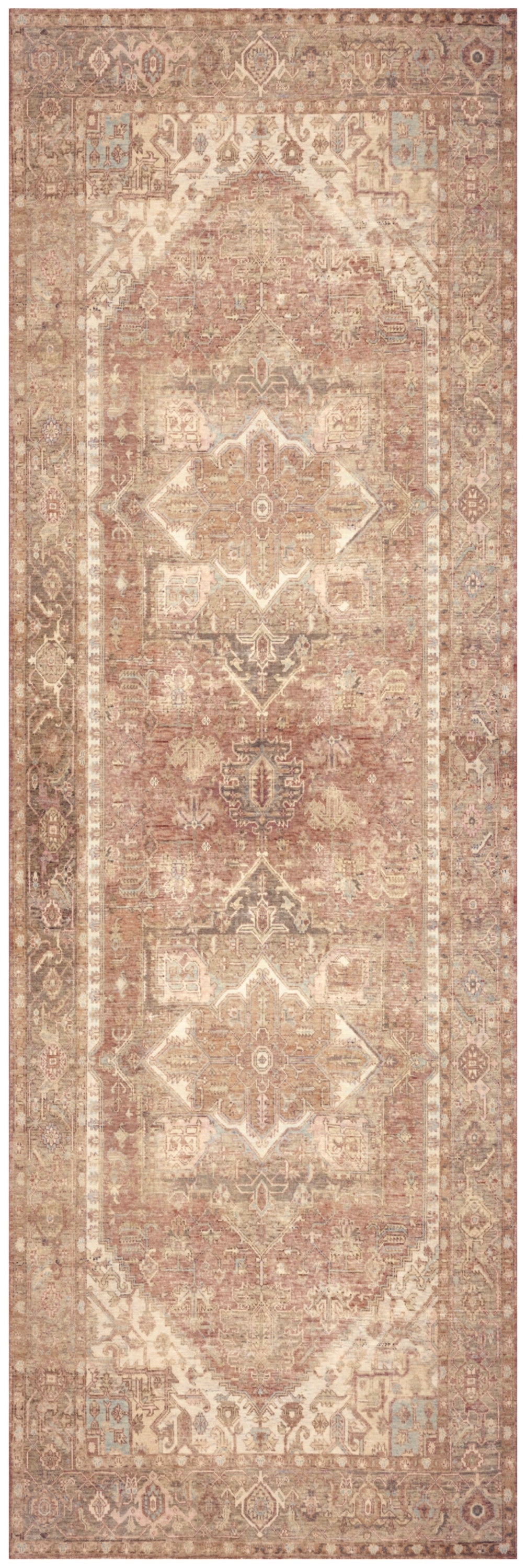 Nourison Vintage Washables 2' x 6' Gold Vintage Indoor Rug